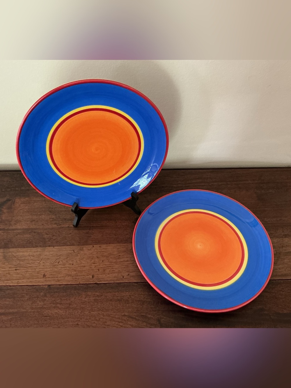 Set of 2 Dansk Caribe Bahama Blue Dinner Plates